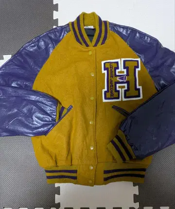 [ Vintage ] HOWE 바시티 자켓 머스타드 USA제