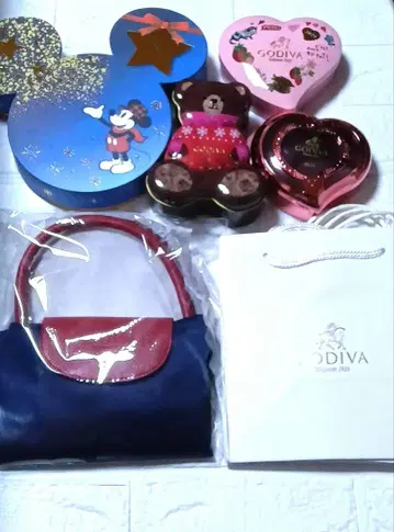 미개봉 GODIVA 토트백 캔 하트 곰 쇼핑백
