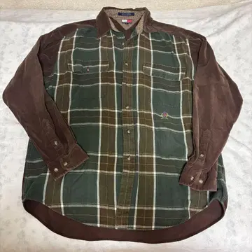 TOMMY HILFIGER 코듀로이 체크 셔츠 90s 올드 타미힐피거