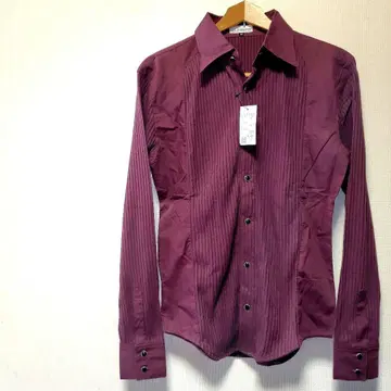 00s Archive 새상품 이소재 사이드 절개 긴팔 셔츠 y2k 버건디