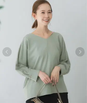 8부 소매 백 지퍼 블라우스 어반리서치 로쏘 민트색 FREE