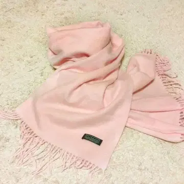 새상품급 Cashmere 캐시미어 100% 울 대형 스톨 핑크