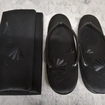 블랙 일본 의류용 신발과 기모노 가방 세트