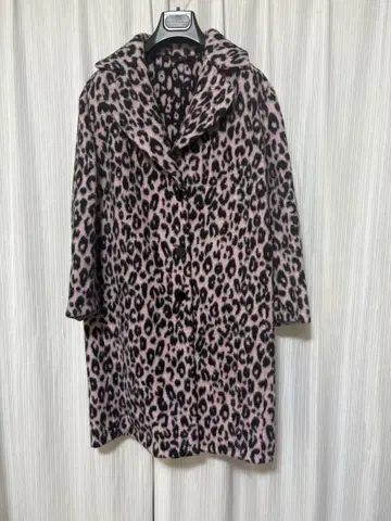 ERMANNO SCERVINO 레오파드 무늬 울 코트 핑크와 블랙