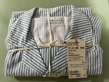 무인양품 MUJI 스트라이프 반팔 파자마 L 사이즈