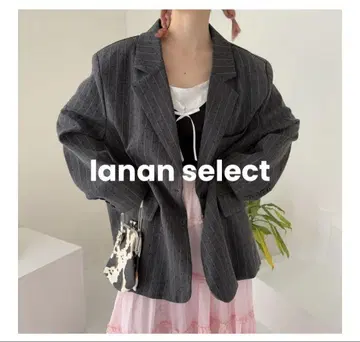 [ 새상품급 ] lanan select 도트 무늬 스트라이프 자켓