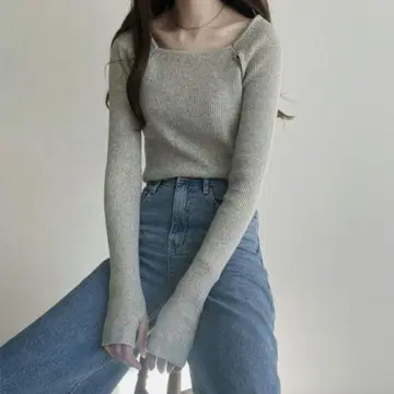 Reurie' 레우이 슬릿 숄더 니트