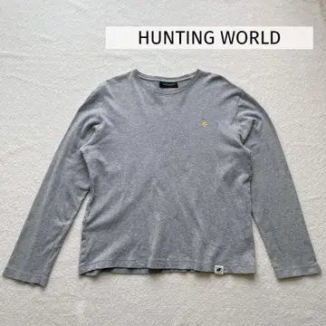 HUNTING WORLD 그레이 티셔츠 긴팔 티셔츠
