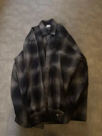 caltop XL 블랙 체크 플란넬 셔츠