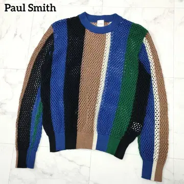 폴스미스 니트 스웨터 메쉬 디자인 멀티 컬러 스트라이프 L 사이즈