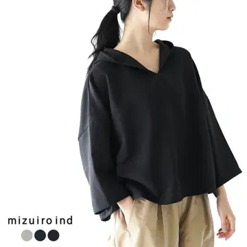 [ 미사용 ] mizuiroind 후드티 풀오버 와이드 실루엣 그레이