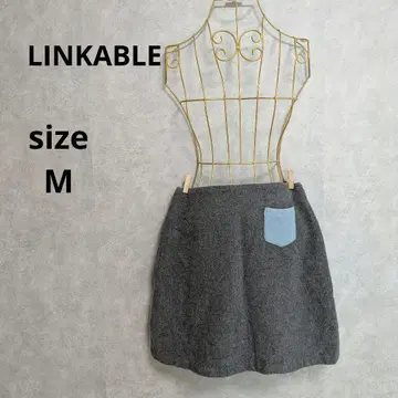 LINKABLE 사다리꼴 스커트 포켓 울 그레이 x 색스 M