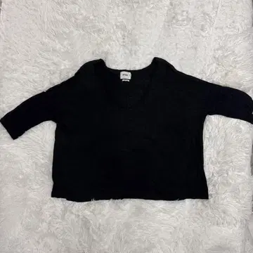 NOTSHY cashmere 린넨 100% 블랙 스웨터 얇은 소재 V넥