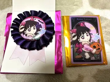 귀멸의 칼날 츠유리 카나오 할로윈 코사지풍 캔뱃지 메탈릭 카드