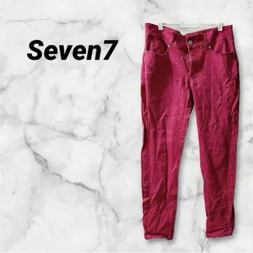 Seven7 스키니 팬츠 16 롱 바지 오샤레 핑크 빨간색 새상품급