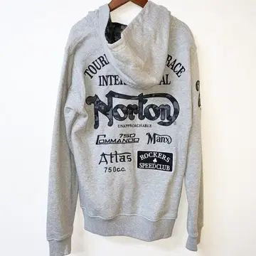 Norton Motorcycles 카모플라쥬 로고 바이커 지퍼 후드티