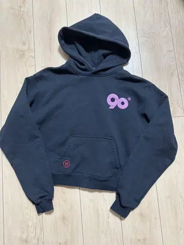 9090 크롭 후드티 블랙 M