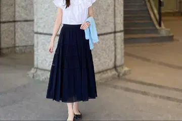 엠프리미어 보일 스트레치 블레이드 절개 디자인 스커트