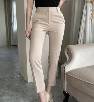 QUNG 슬림핏 슬랙스 베이지