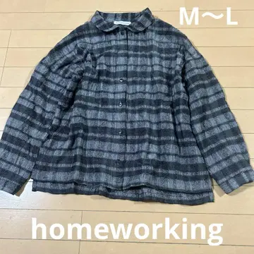 새상품급 홈 워킹 homeworking 긴팔 체크 셔츠 ML