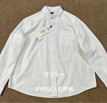 The Barnnet 포켓 자수 루즈 캐주얼 긴팔 셔츠 화이트