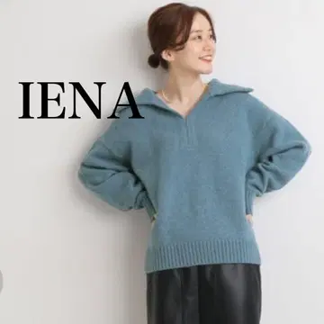 이에나 니트 카라 부착 니트