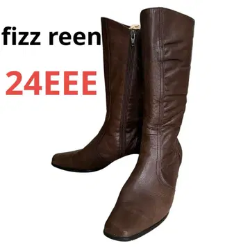 새상품급 fizz reen 피즈린 발수 가죽 롱 부츠 24EEE 브라운