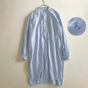 45R 180번 삼자의 908 구구 셔츠 밴드 카라 블루