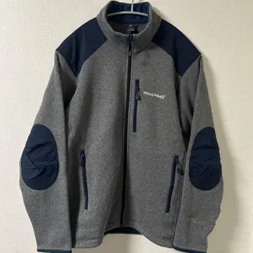 mont-bell 크리마플러스 니트 자켓 Men's 그레이 x 네이비