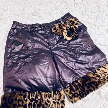 표범 무늬 다운 골프 숏팬츠 여성용 L