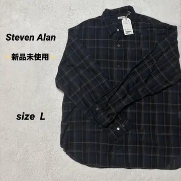 [ 미사용 새상품 ] Steven Alan 체크 셔츠 L 네이비 계열