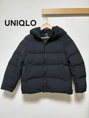 UNIQLO 블랙 다운 자켓 후드 부착 M 사이즈