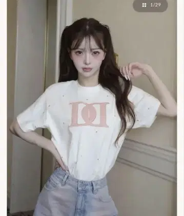 다리치 퀼팅 아플리케 비쥬 T셔츠