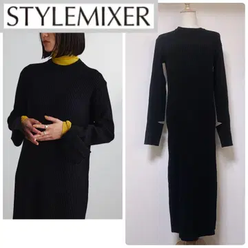 스타일 믹서 슬릿 커프 니트 원피스