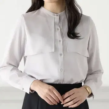 새상품 AOKI 아오키 케이프풍 긴팔 블라우스 그레이 L