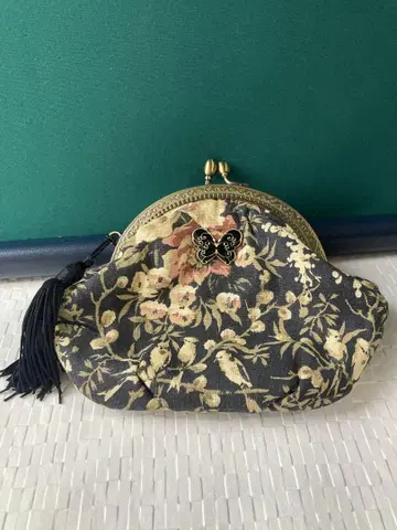 ANNA SUI 꽃무늬 가마구치 파우치