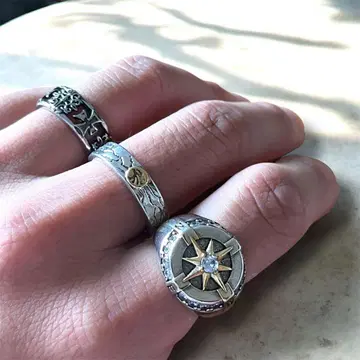 남성용 반지 스트릿 아메카지 구제 의류 men's ring DA