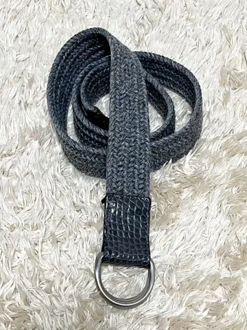 AMBOISE 75 콤비 가죽 메쉬 벨트 그레이 울 코튼