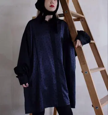 maddermadder 밀키 캔디 도트 빅 셔츠