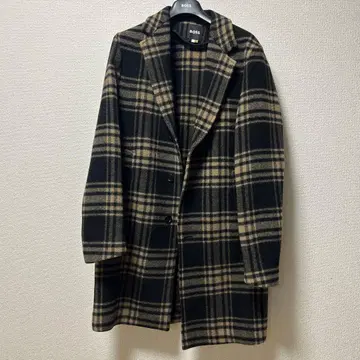 BOSS 체스터 코트 블랙 베이지 체크