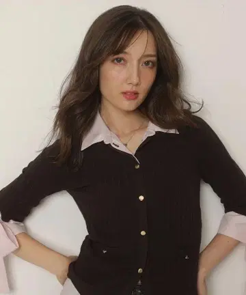 아푸와이저 리셰 소매 리본 레이어드 리브 니트