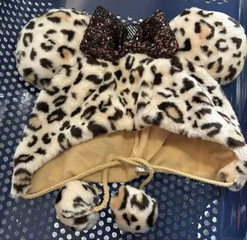미니 팬 캡 레오파드 무늬 브라운