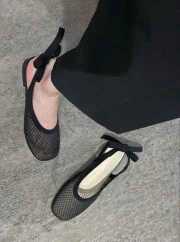 WILLFULLY back ribbon mesh flat sandal