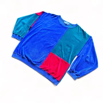 80s-90s 'Shadow line' Multi Velour Sweat