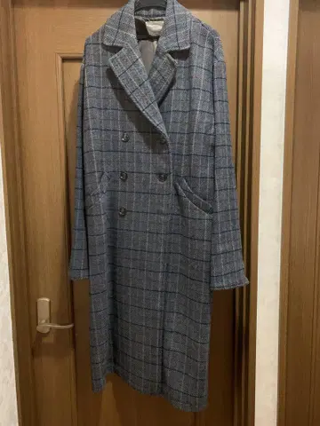 체크 롱 코트 Ungrid