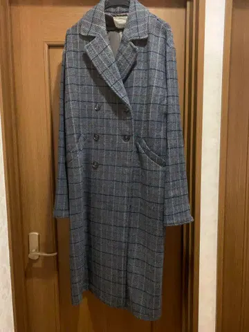 체크 롱 코트 Ungrid