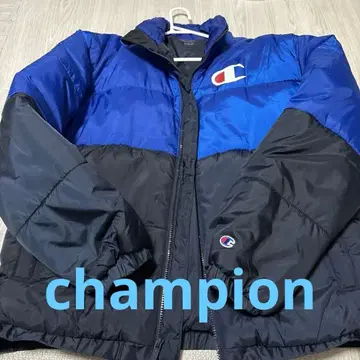 Champion 다운 자켓 L 파랑/블랙