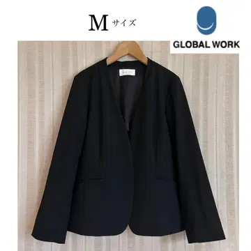 컨디션 최상! GLOBAL WORK 블랙 V넥 노카라 자켓 M