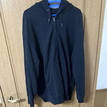 UNIQLO 블랙 3XL 풀 집업 후드티