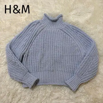 *H&M* [ S ] 하이넥 리브 편직 스웨터 따뜻한 니트